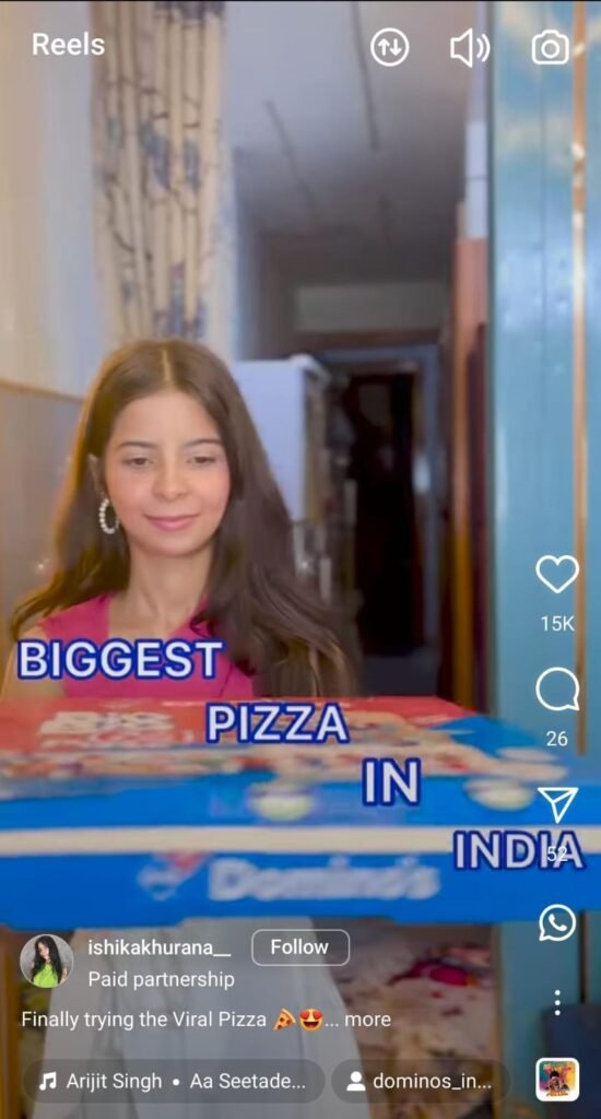 Ishika Khurana's high-energy Big Big Pizza reveal for Domino’s India campaign using fast transitions