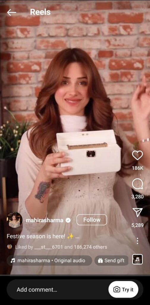 “Mahira Sharma with glossy hair, showing how she says bye to frizz during the festive season.”