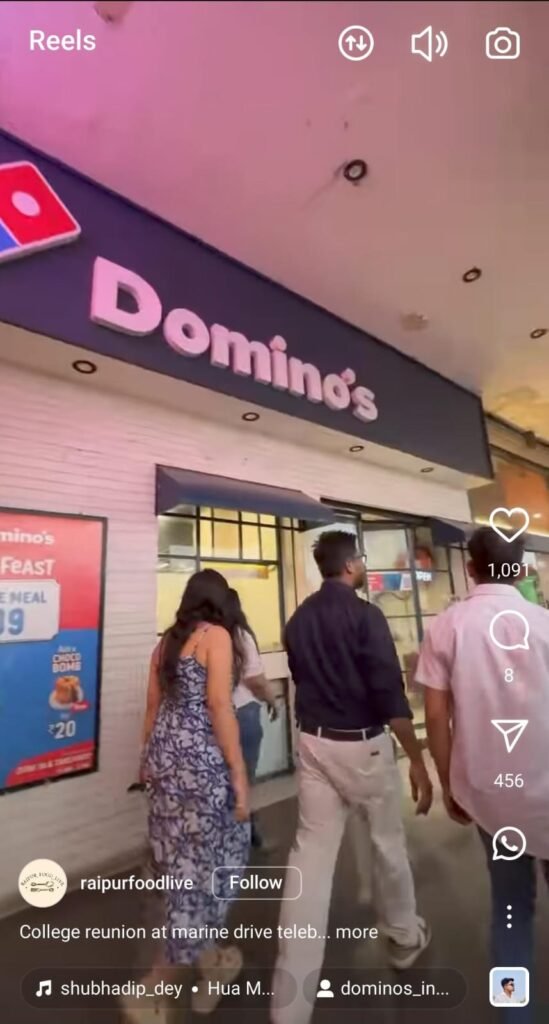 Local city-style Big Big Pizza review for Domino’s India campaign by RaipurFoodLive