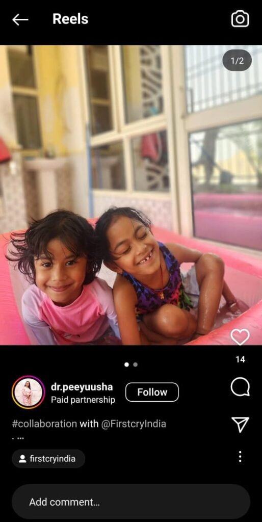 Child’s first swim lesson in comfy FirstCry gear.