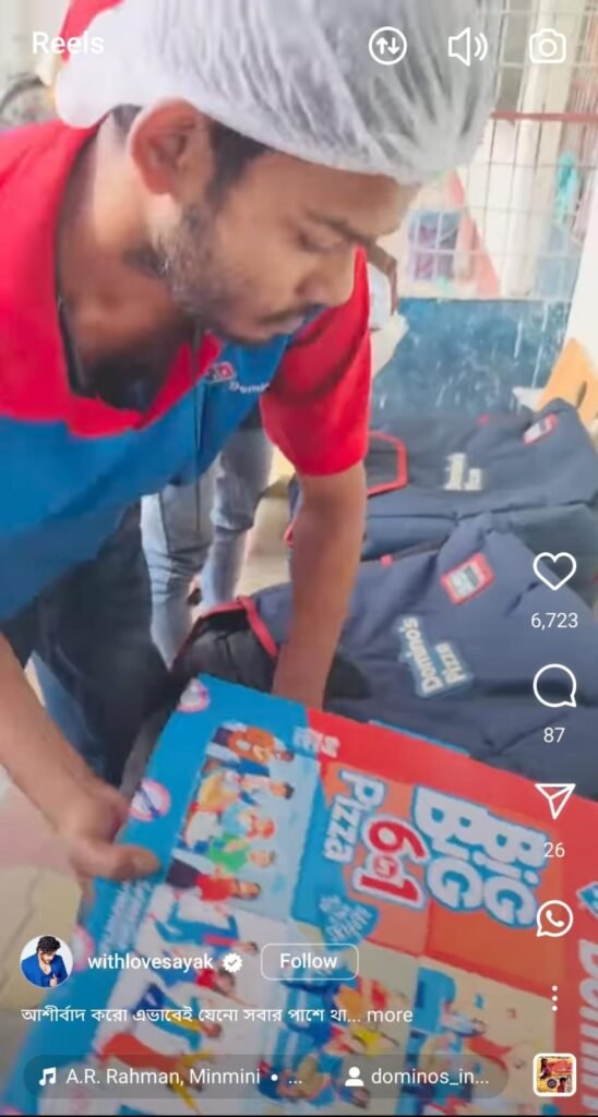 WithLoveSayak’s Bengali storytelling reel for Domino’s India campaign featuring homely moments