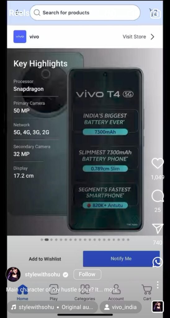 Sohini Sharma’s ‘main character’ reel for the vivo Hustle Challenge campaign