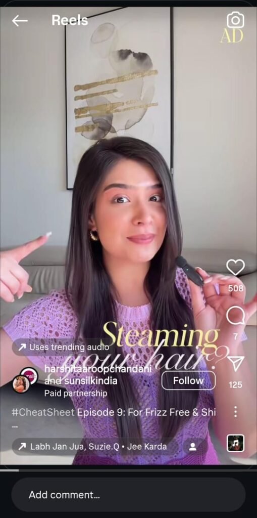 Harshita demonstrates haircare hacks alongside Sunsilk serum for a smooth overnight look.