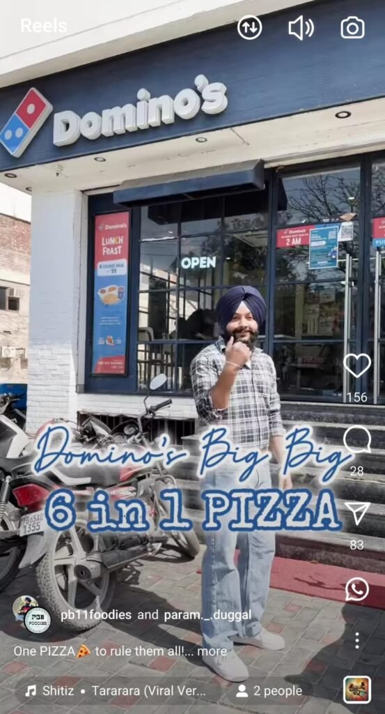 IPL-themed Domino’s India campaign reel by PB11Foodies highlighting 6-in-1 pizza offer
