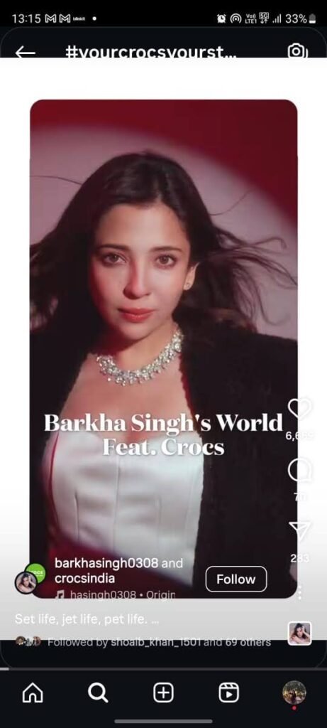 Barkha Singh styling Crocs with elegance on and off set.