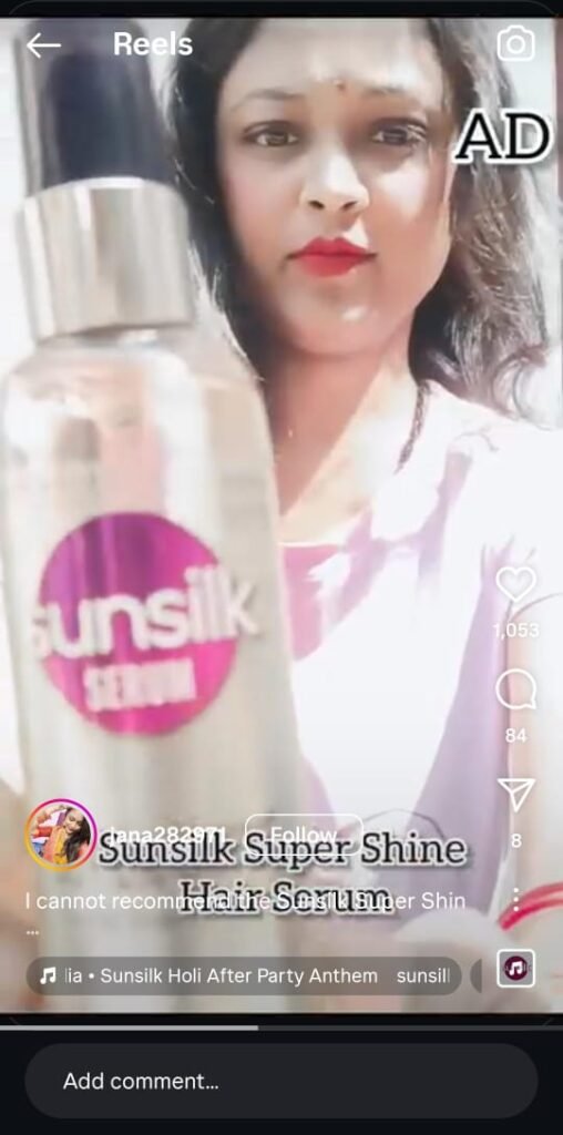 Jana shows a side-by-side before and after of frizzy to silky hair using the serum.