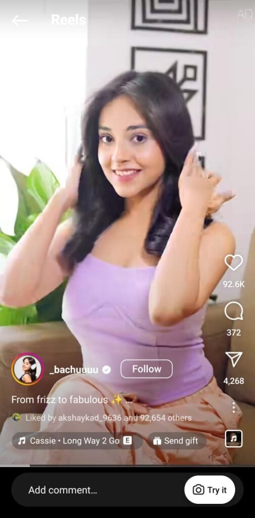 “Bachuuuu revealing her go-to duo to say bye to frizz and achieve salon-like smoothness.”