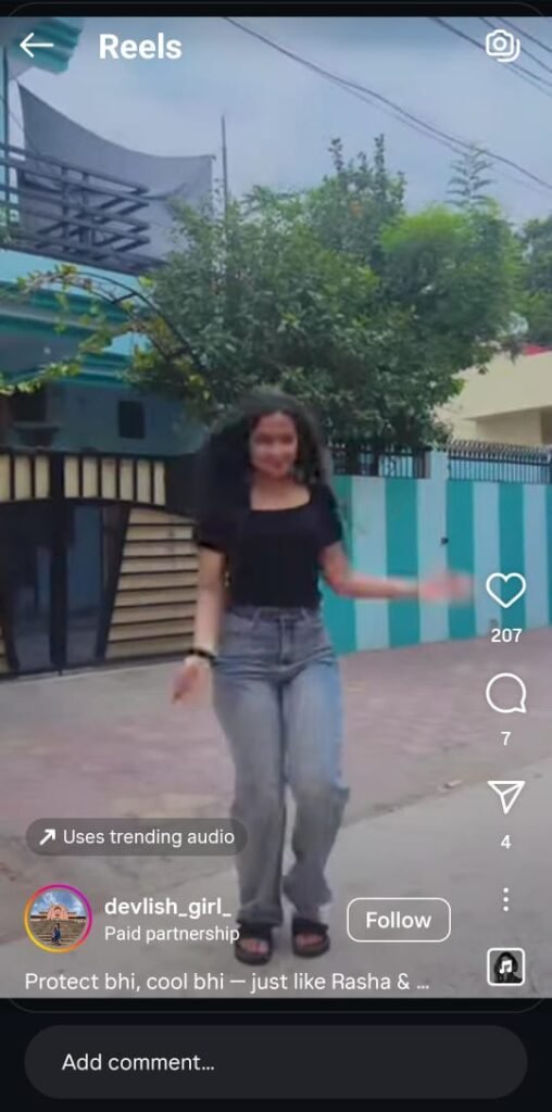 Devanshi in casual wear, showcasing Garnier sunscreen and matching the campaign’s upbeat, youthful mood.