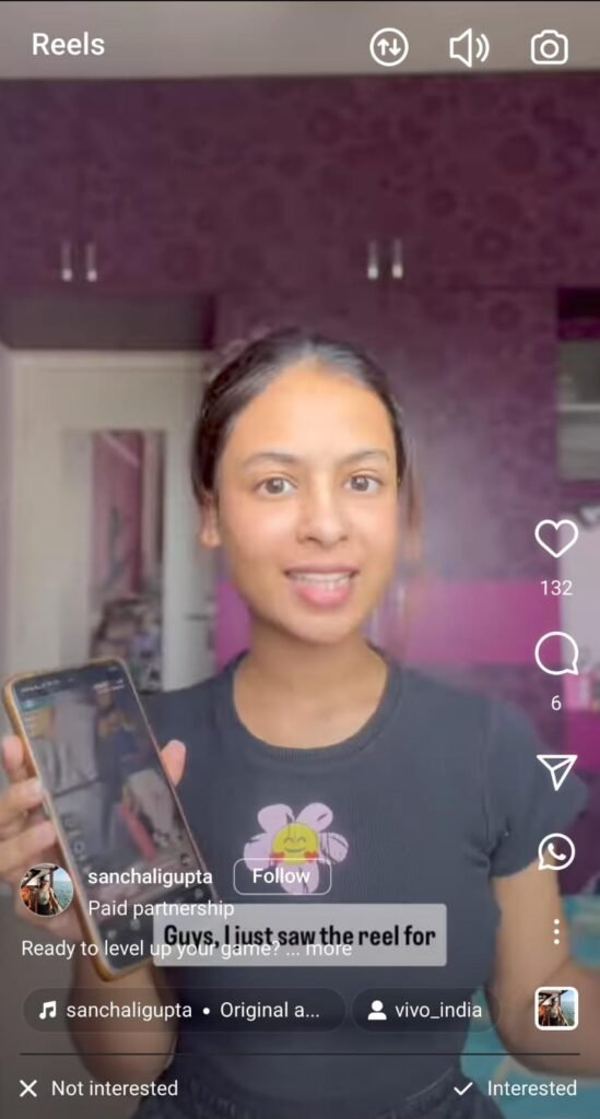 Sanchali’s clean, informative influencer reel for the vivo Hustle Challenge campaign