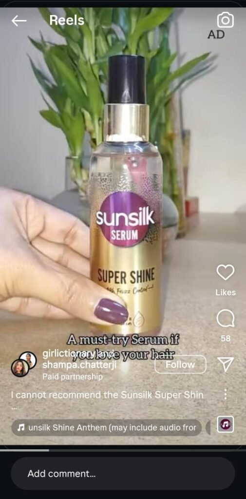 Girlictionary showcases a close-up hair transition from dry to glossy post-application.