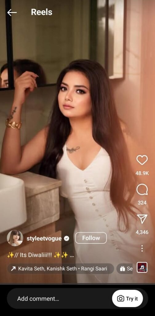 “StyleEtVogue’s Diwali-ready look with sleek, frizz-free hair thanks to Love Beauty and Planet.”